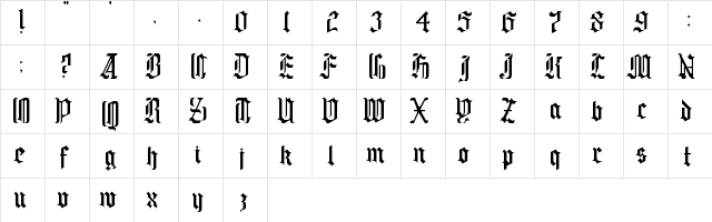 Soaring Pinnacles Regular  glyph index