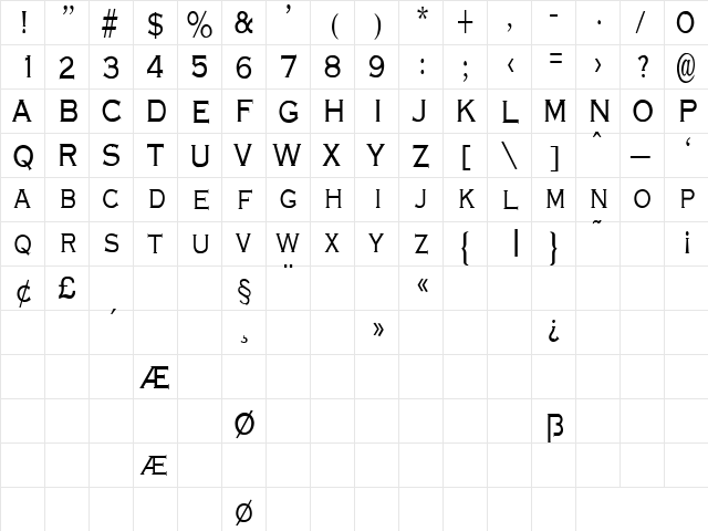 Echoes 2 Regular  glyph index
