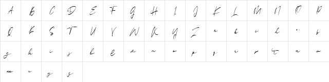 Ballarat Regular  glyph index