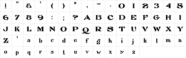 Atkinson Eccentric Regular  glyph index