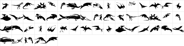 NewDinos Regular  glyph index