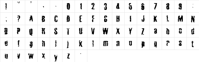 Mardi Gross Drunktype  glyph index