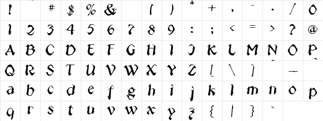 Deep Degree Regular  glyph index