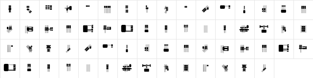 Lines and Objects Regular  glyph index