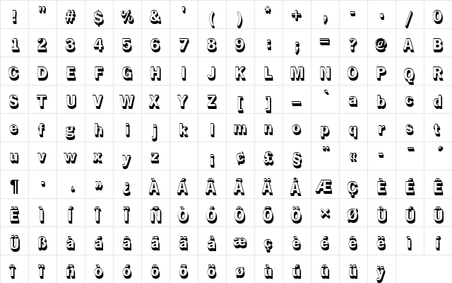 NewsGotTBolSh1 Regular  glyph index