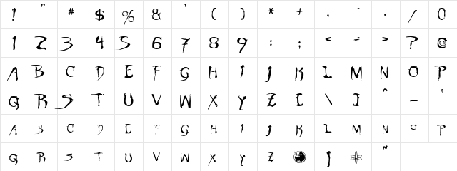 lazy monsoon Regular  glyph index