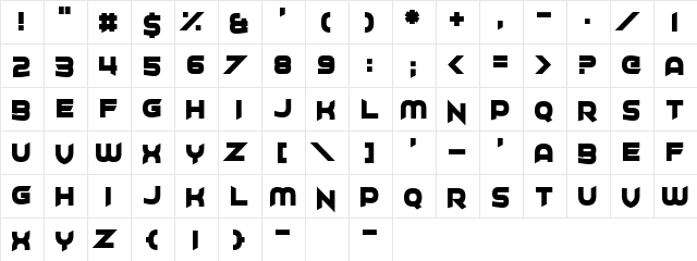 Project H Regular  glyph index