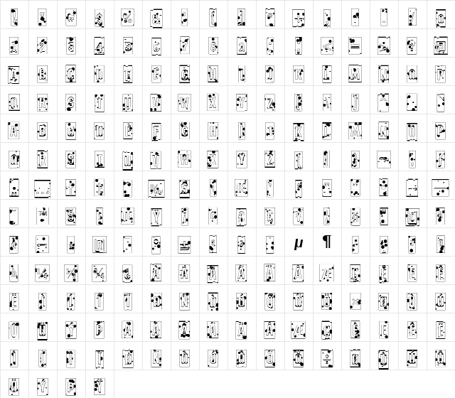 a_MeccanoCmInkb Regular  glyph index