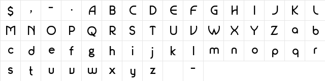 Amblas Regular  glyph index