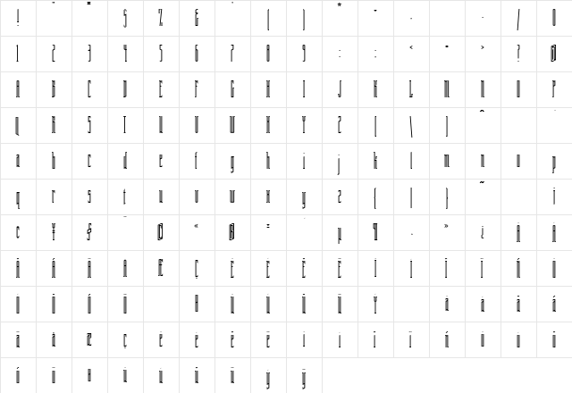 Planet 100  glyph index