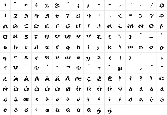 FZ WACKY 49 EX Normal  glyph index