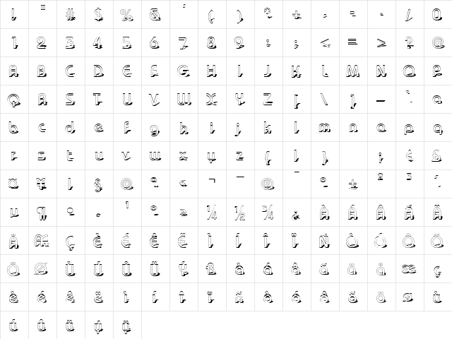 Baudot Becker Normal  glyph index