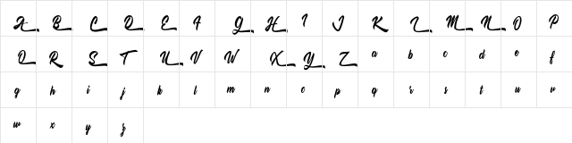 Oblady FREE Regular  glyph index