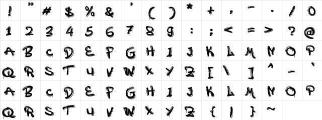 a Attack Graffiti Regular  glyph index