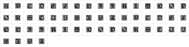 Neugotische Initialen Regular  glyph index