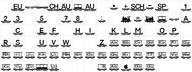 Eisenbahn Regular  glyph index