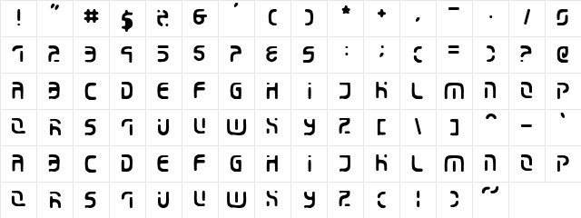 Gate Grills Regular  glyph index