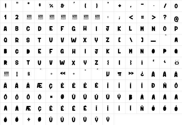 Niktalope light_PersonalUseOnly Regular  glyph index