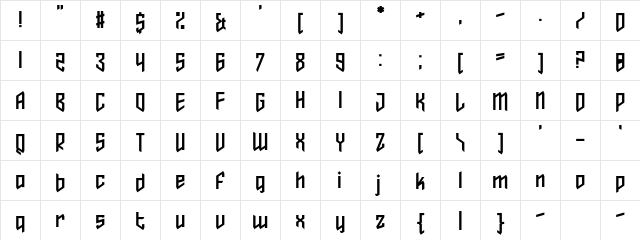Zdyk Virgo Regular  glyph index