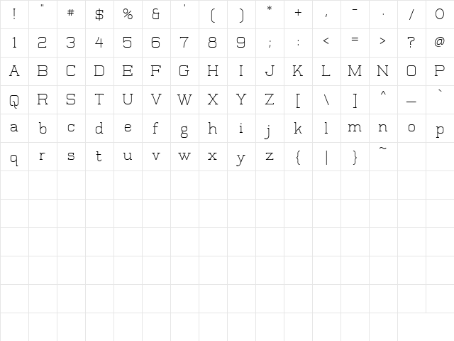 Zillahs mistake Regular  glyph index
