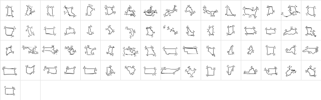 Mini Pics Borderline Spurt Regular  glyph index