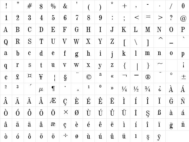 00672 Regular  glyph index