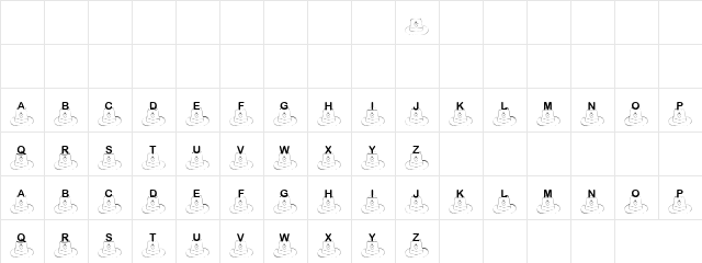 Uncle T Regular  glyph index