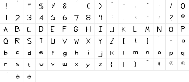 Charlie_Chan Regular  glyph index