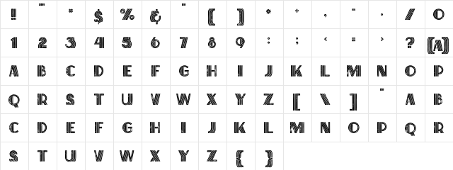 Brisk Inline Grunge Inline Grunge  glyph index