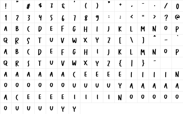 Chia Seeds Regular  glyph index