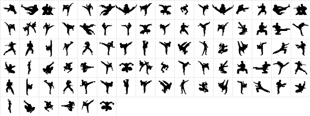 Karate Chop Regular  glyph index