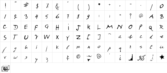 Duchamp Medium  glyph index