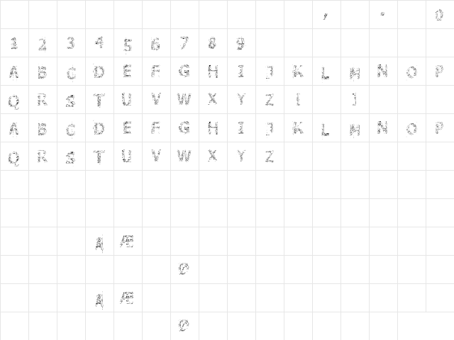 Stone Edge Regular  glyph index