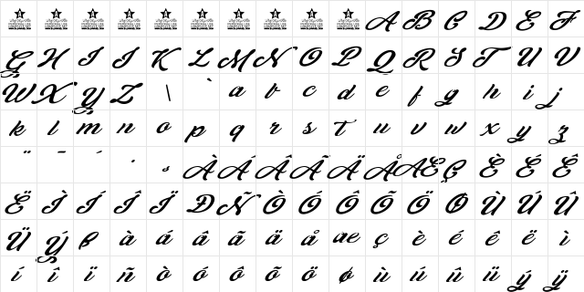 Theodora Personal Use Regular  glyph index