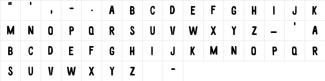 White wood Regular  glyph index