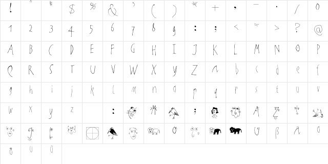NoArtOnlyChaos-Light Regular  glyph index