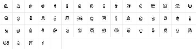 aliendco2 Regular  glyph index