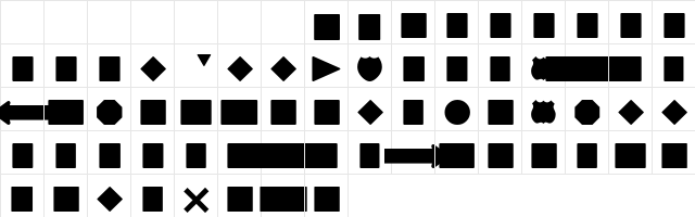 RoadSign Fill Regular  glyph index