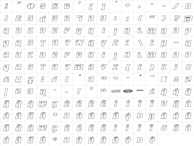 Dangerbot Expanded Outline Expanded Outline  glyph index
