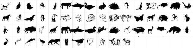 CubismCreatures Regular  glyph index