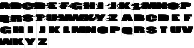 JUMBO BURN Regular  glyph index