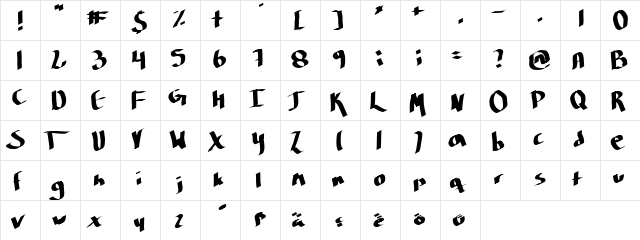 kikare Regular  glyph index