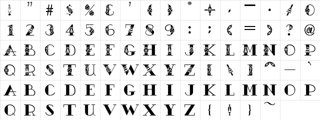 AC1-Ornament Regular  glyph index