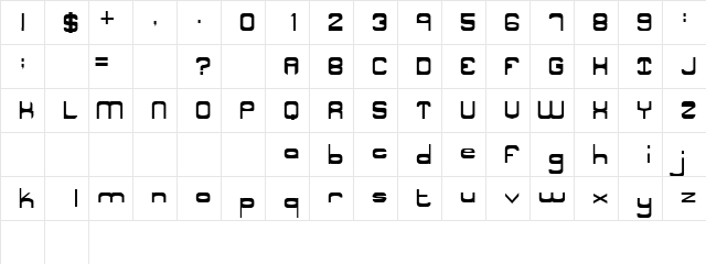 Nyak Squared 1  glyph index