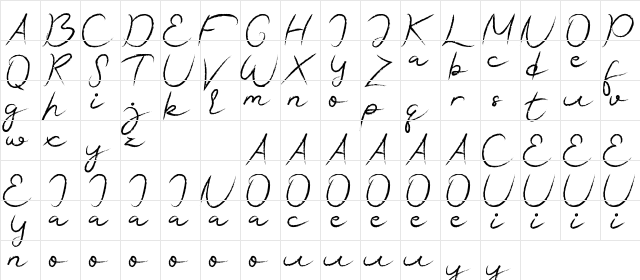 Guest Star Demo Regular  glyph index