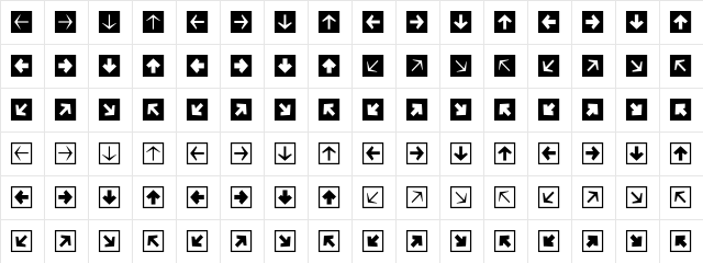 MiniPics DirectionalSA  glyph index