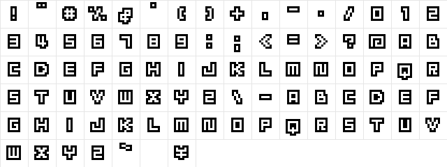 BM cube A8  glyph index