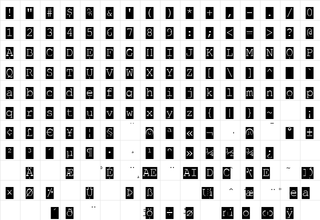 ReadingHelper Invers  glyph index