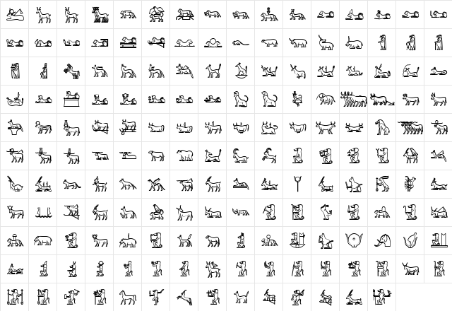 GlyphExtLibH Bold  glyph index