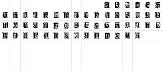 KapitalCapsSSK Regular  glyph index